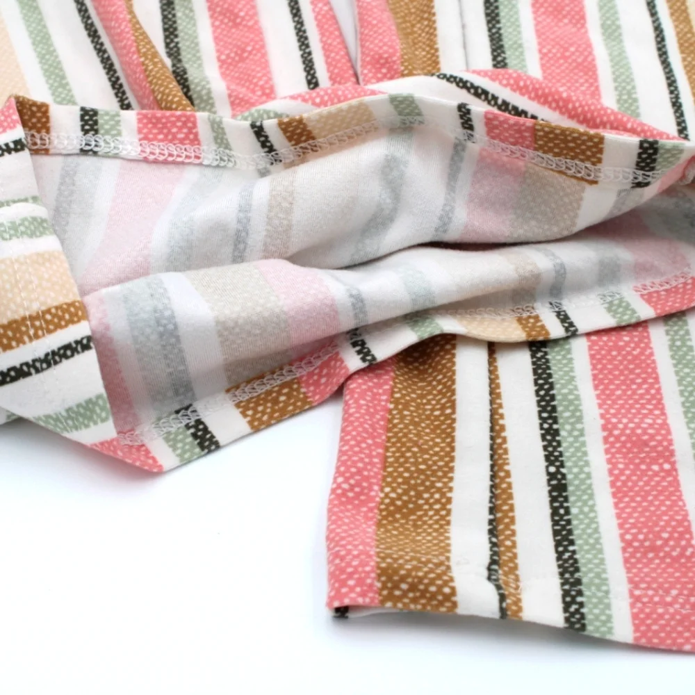 Romper Pants – White, Pink & Brown Stripes | Size XS - Picture 5 of 5